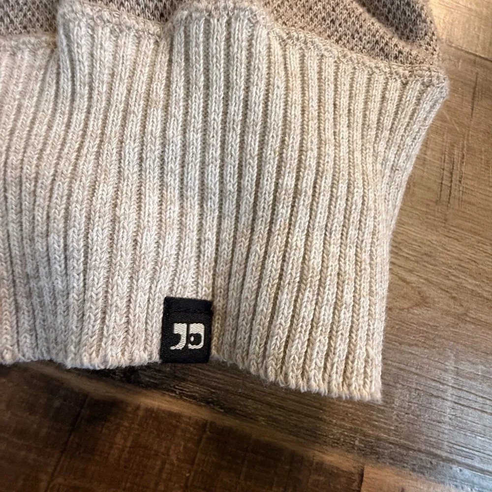 Joe's Jeans Tan Heathered Crew Neck Sweater * LARGE Casual Elevated Quiet‎ Lux